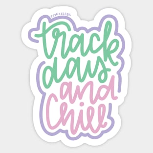 Track Day And Chill - Mint / Pink / Purple Sticker